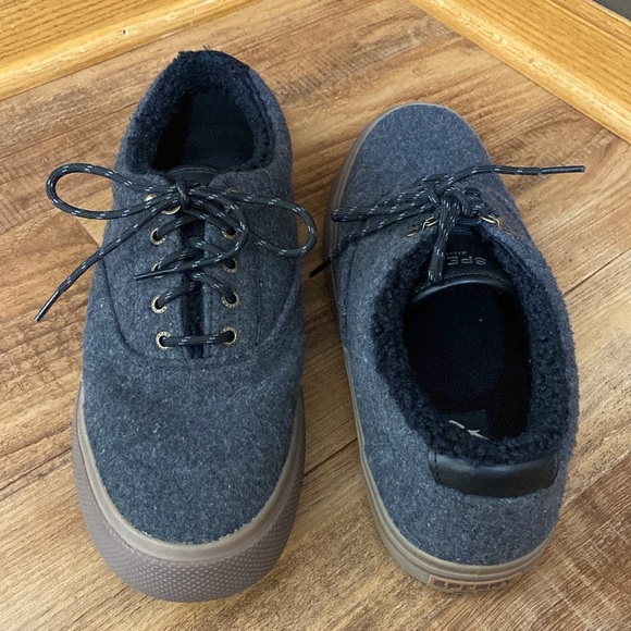 Sperry dark gray wool Top-Sider Striper Storm Cvo Seacycled sneakers size 12 - Picture 5 of 12